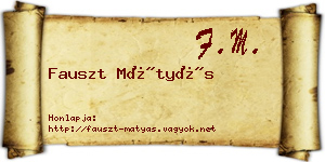 Fauszt Mátyás névjegykártya