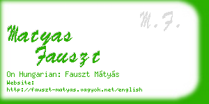 matyas fauszt business card