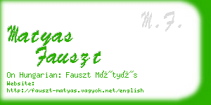 matyas fauszt business card